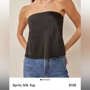 Reformation Spritz Silk Top - Black
